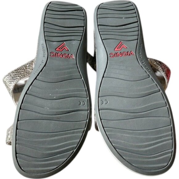 Vionic Vegan Pacific Ellie Snake Slides Adjustable Straps - Rose Gold - 9 - Picture 6 of 10